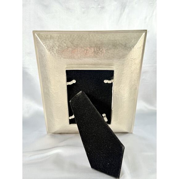 Retired Pottery Barn Frame Picture Silver Pounded Metal Hammered Rustic 12” - Picture 5 of 10